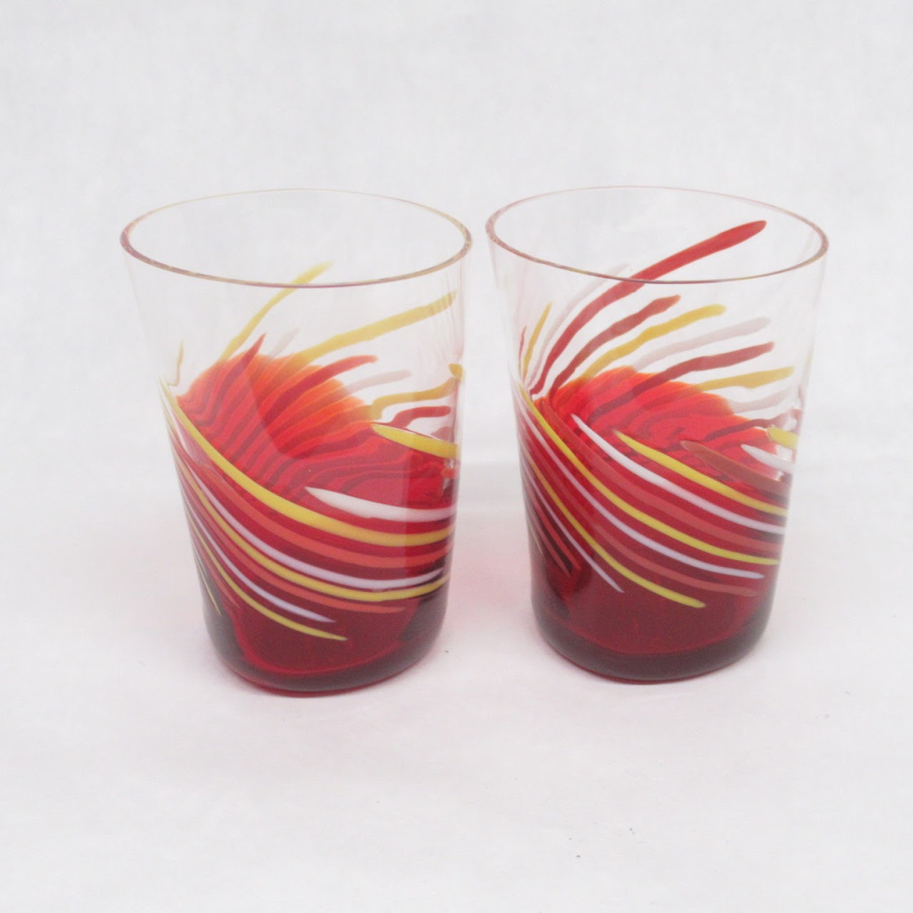 Carlo Moretti Murano Glass Cup Pair