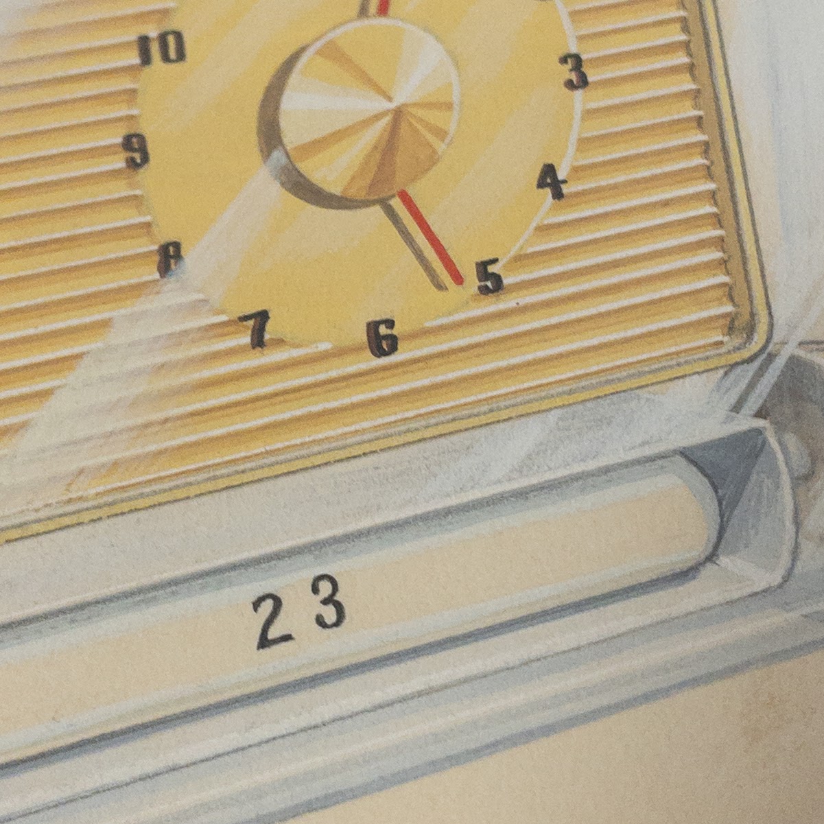 Desk Calendar/Clock/Thermometer Lithograph