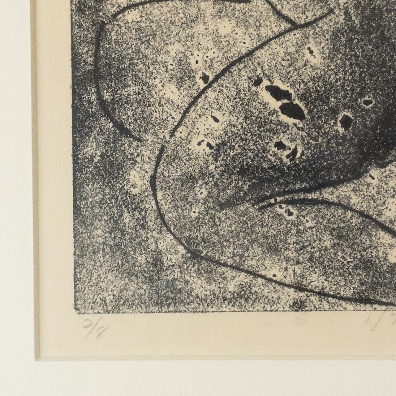 Signed Modernist Posed Nude Lithograph