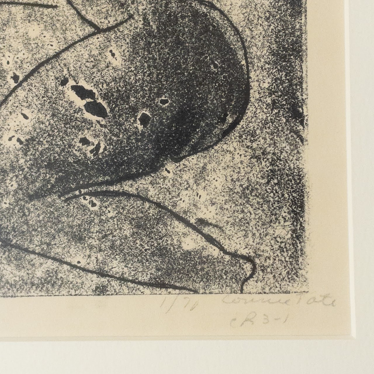 Signed Modernist Posed Nude Lithograph