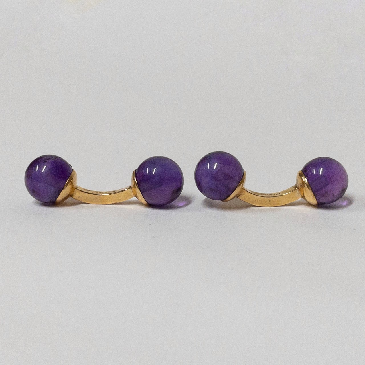 Pierre Cardin Gold Plated Purple Stone Cufflinks