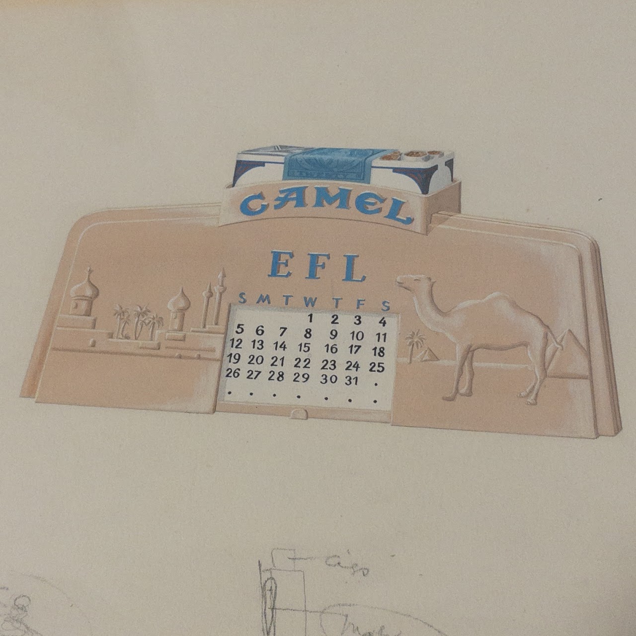 Robert Zeidman Camel Cigarettes Calendar Lithograph