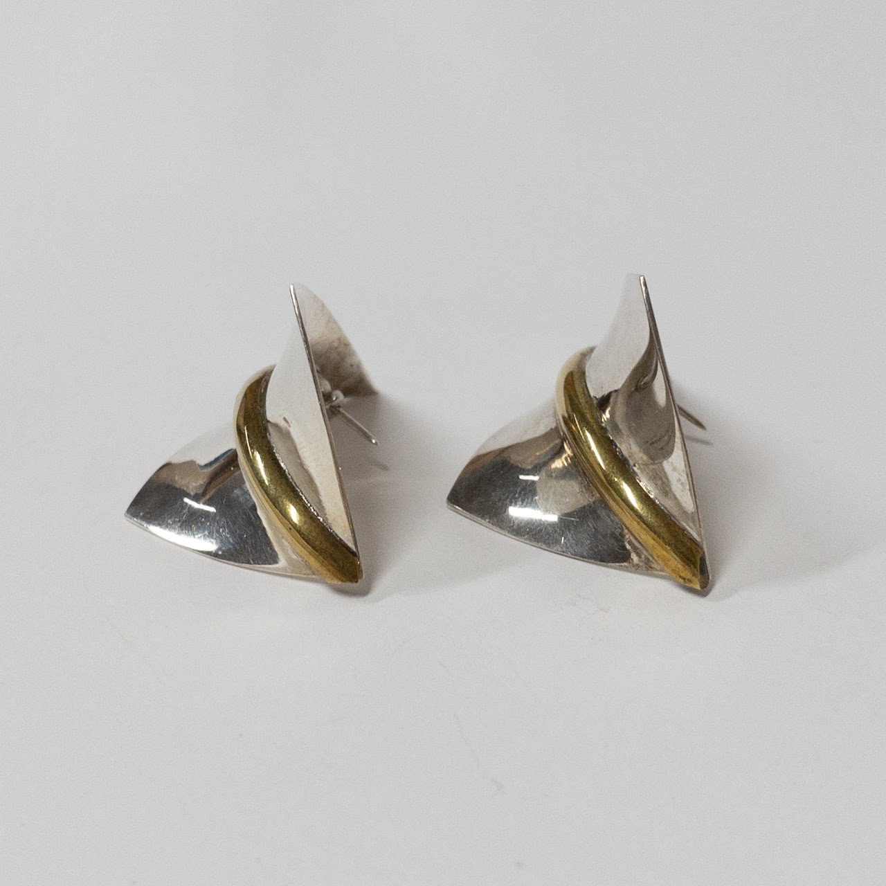 Sterling Silver & Vermeil Kite Shield Earrings