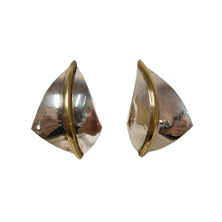 Sterling Silver & Vermeil Kite Shield Earrings