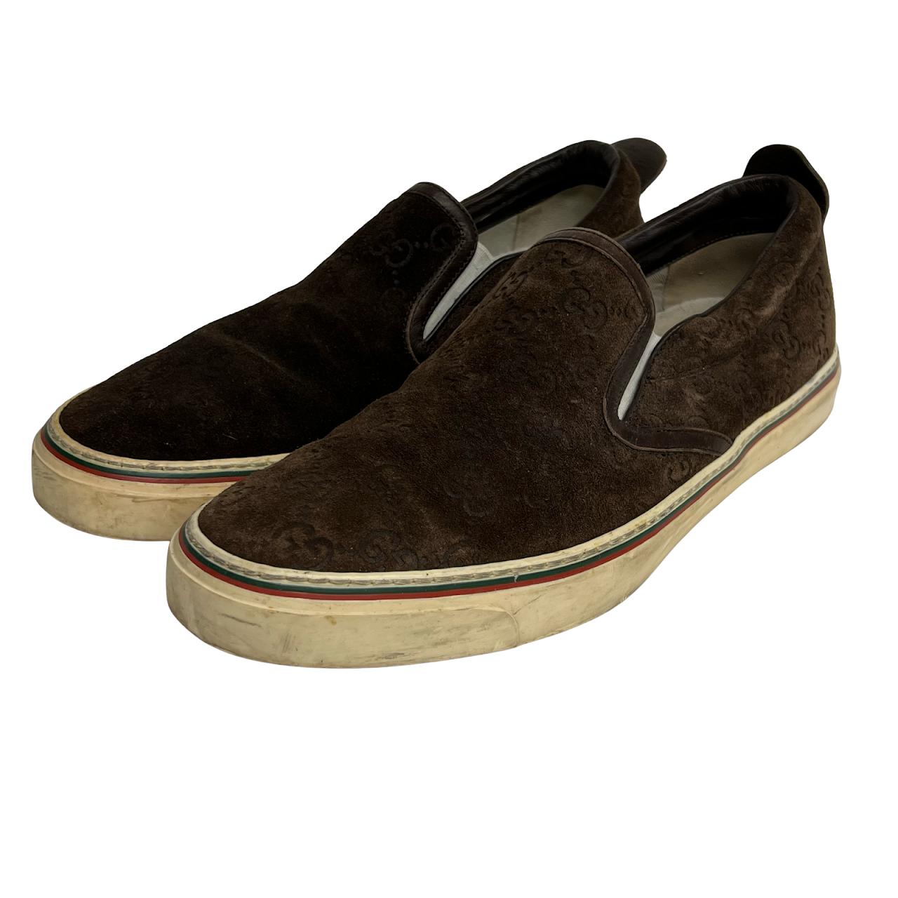 Gucci Suede Monogram Slip On