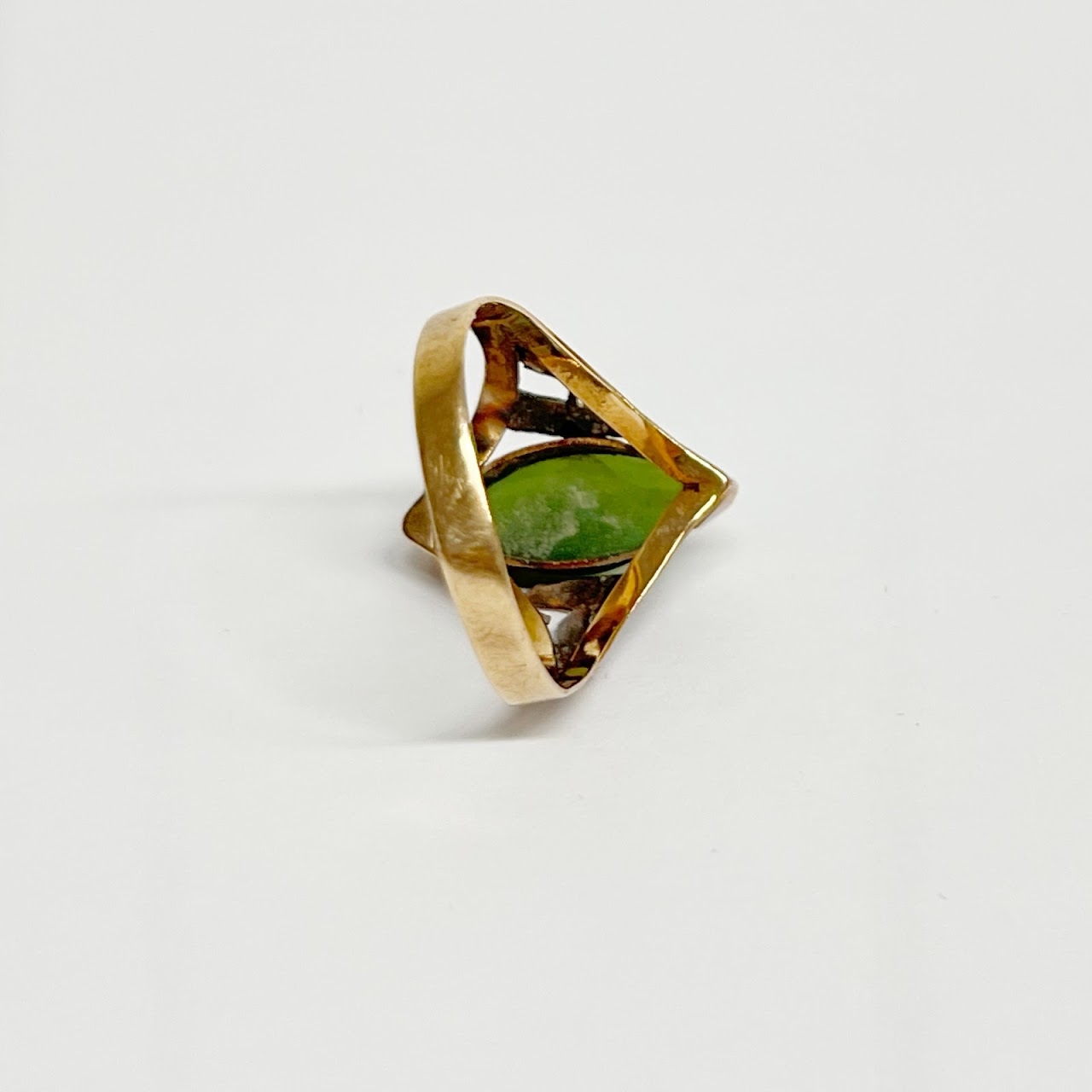 14K Gold and Serpentine Ring