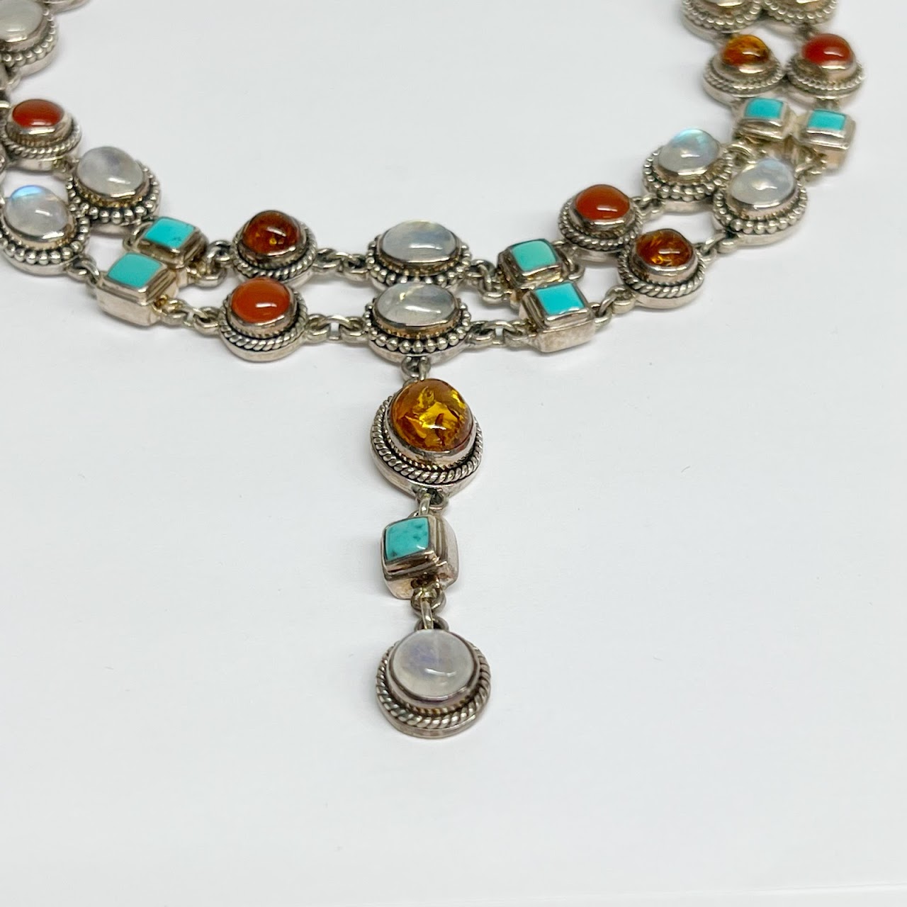 Sterling Silver and Multi Stone Necklace