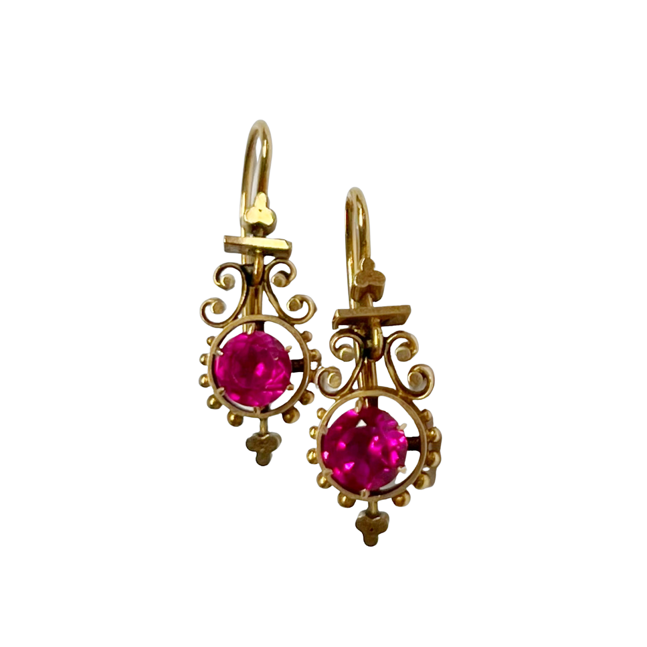 14K Gold and Ruby Earrings