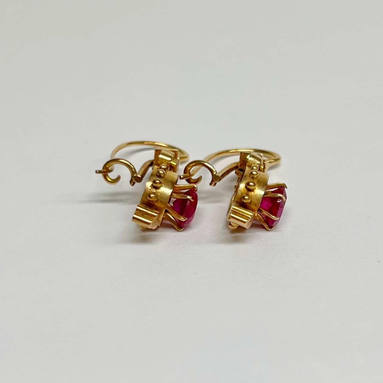 14K Gold and Ruby Earrings