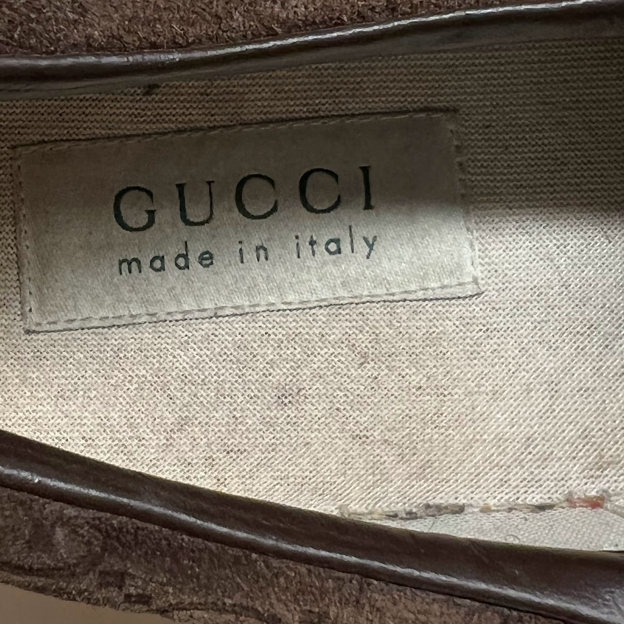 Gucci Suede Monogram Slip On