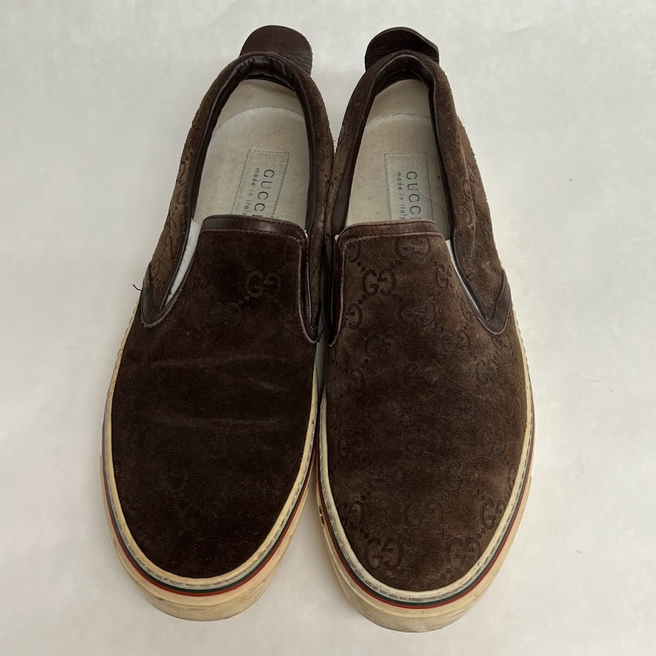 Gucci Suede Monogram Slip On