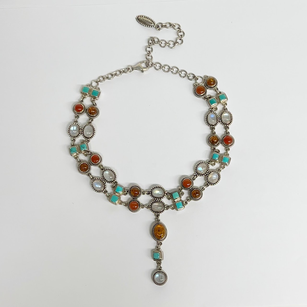 Sterling Silver and Multi Stone Necklace