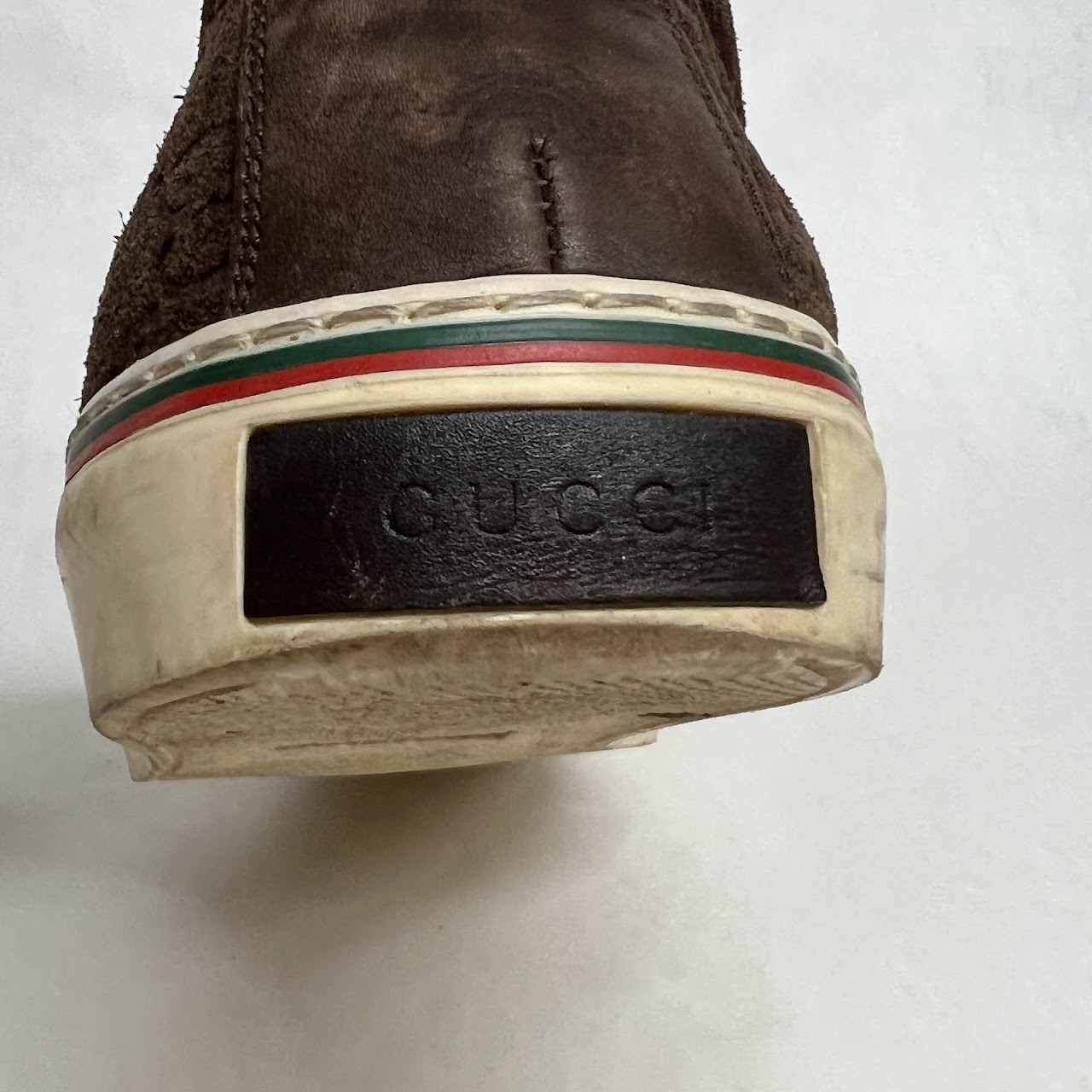 Gucci Suede Monogram Slip On