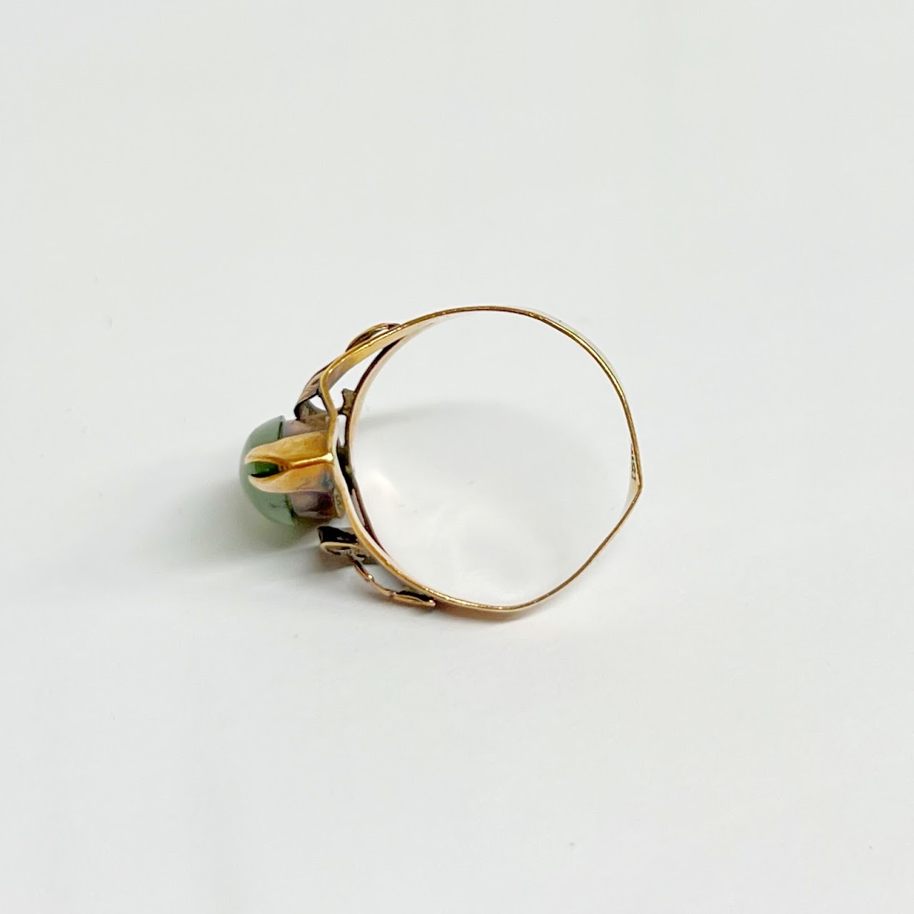 14K Gold and Serpentine Ring