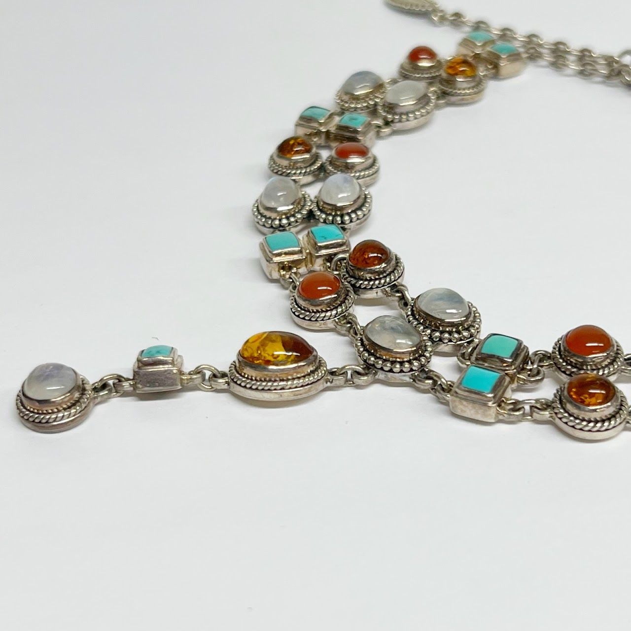 Sterling Silver and Multi Stone Necklace