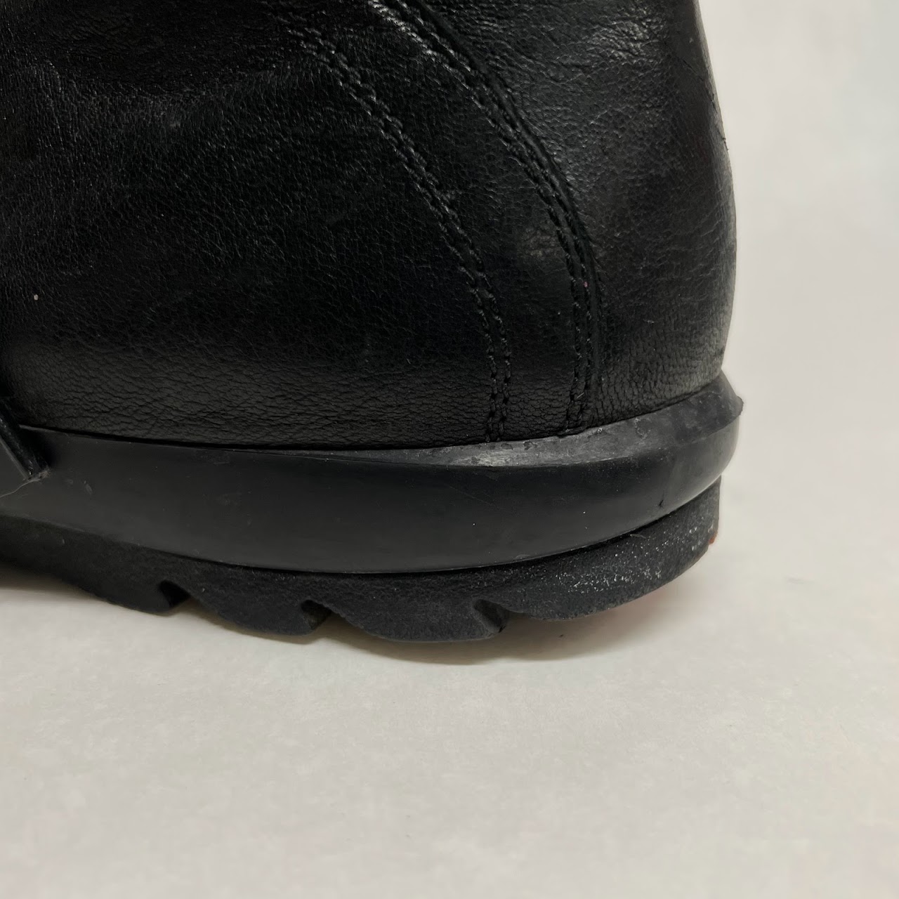 Prada Black Leather Hiking Boots