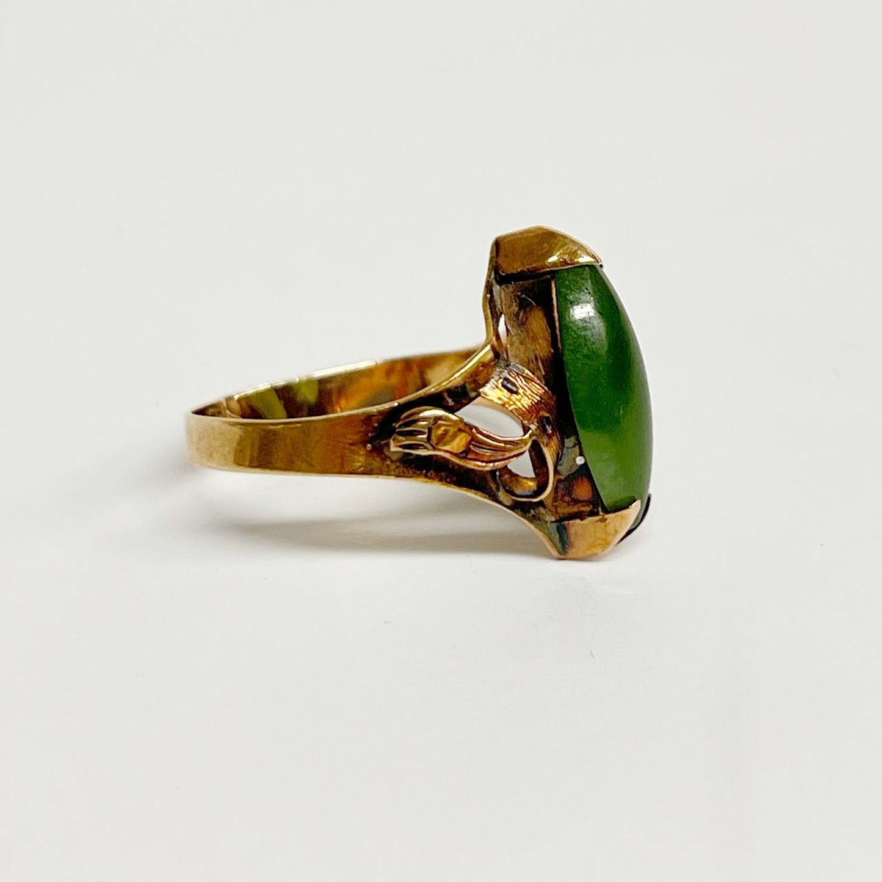 14K Gold and Serpentine Ring