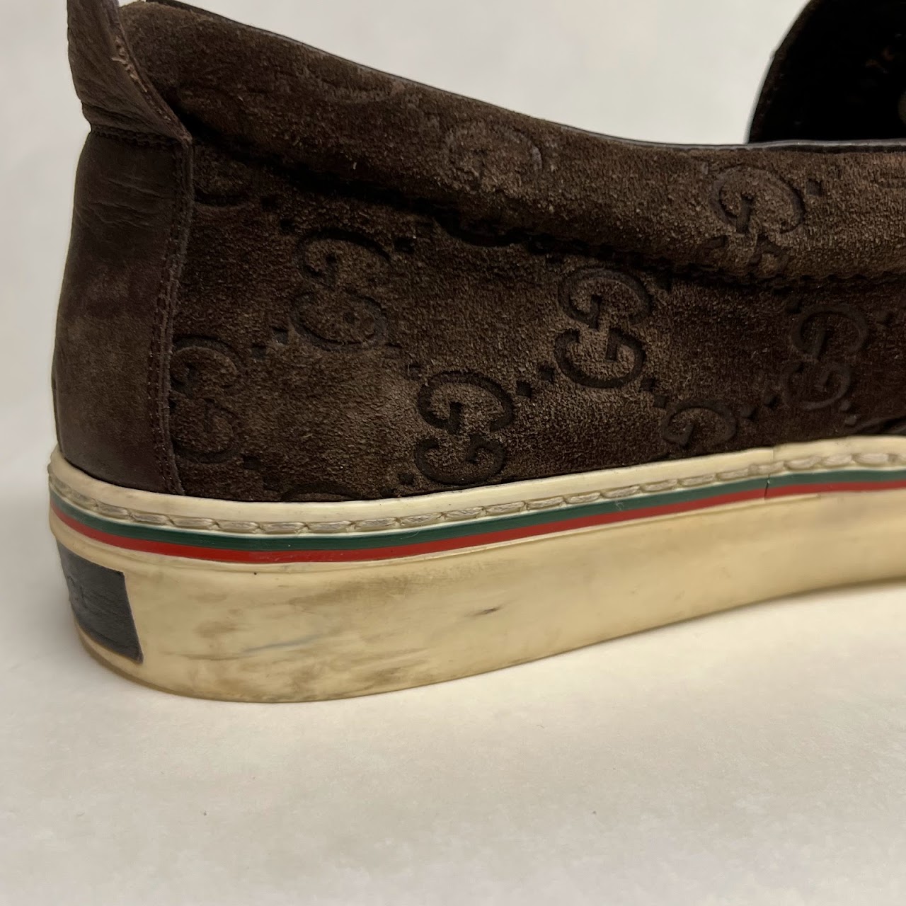 Gucci Suede Monogram Slip On