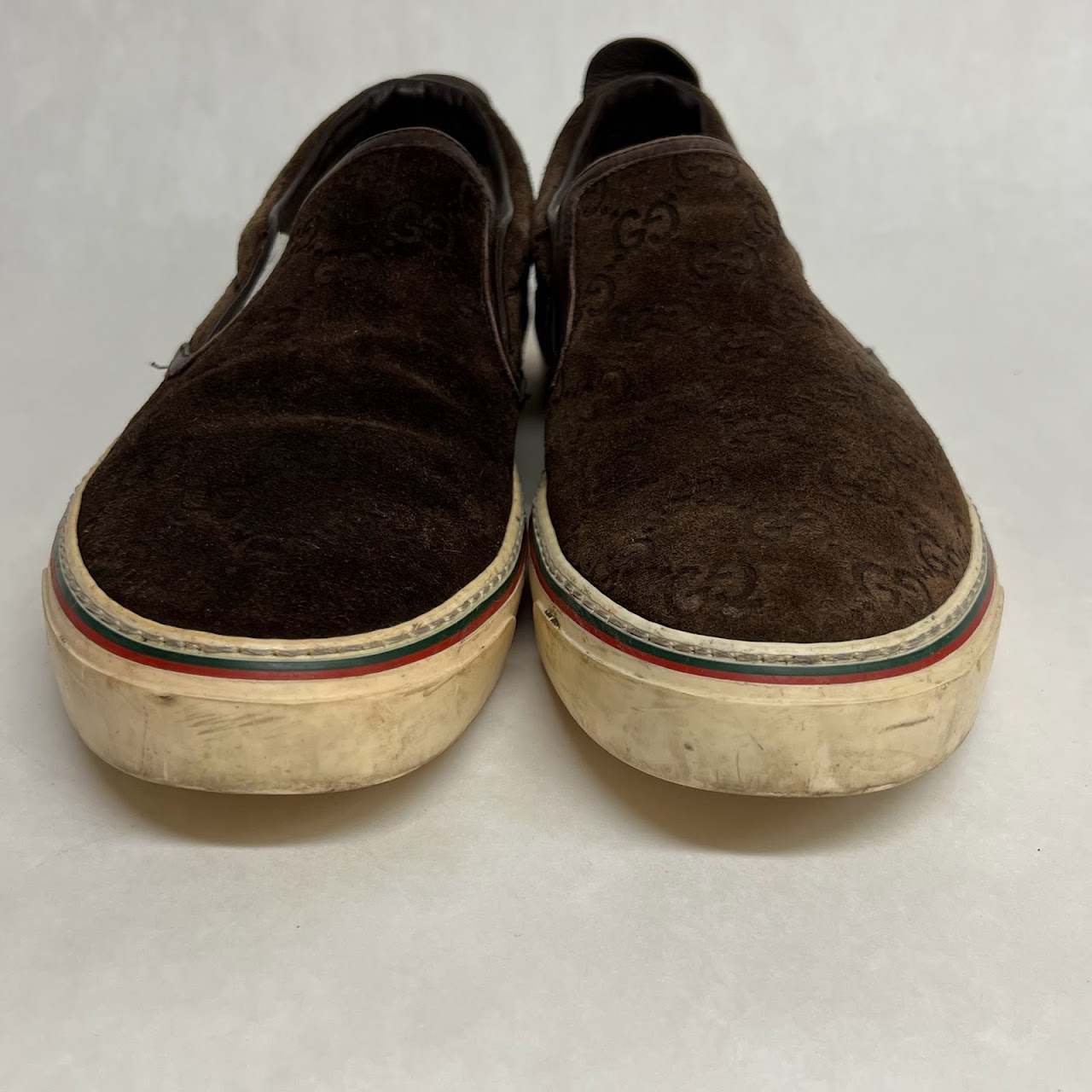 Gucci Suede Monogram Slip On