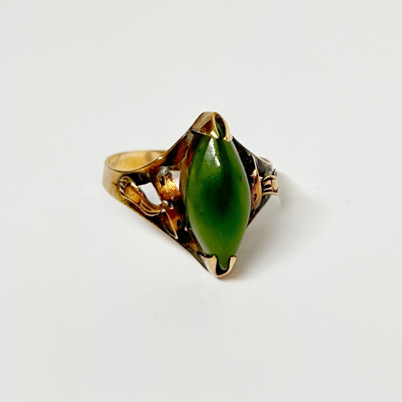 14K Gold and Serpentine Ring