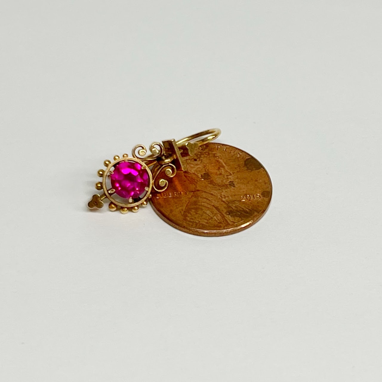 14K Gold and Ruby Earrings