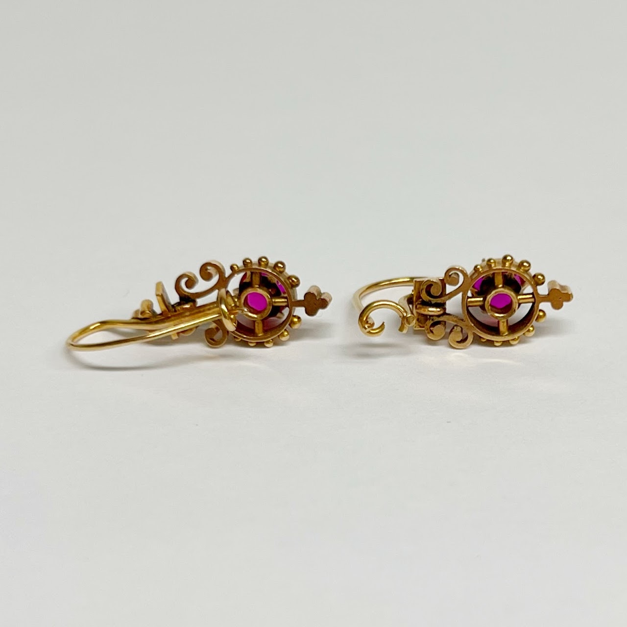 14K Gold and Ruby Earrings