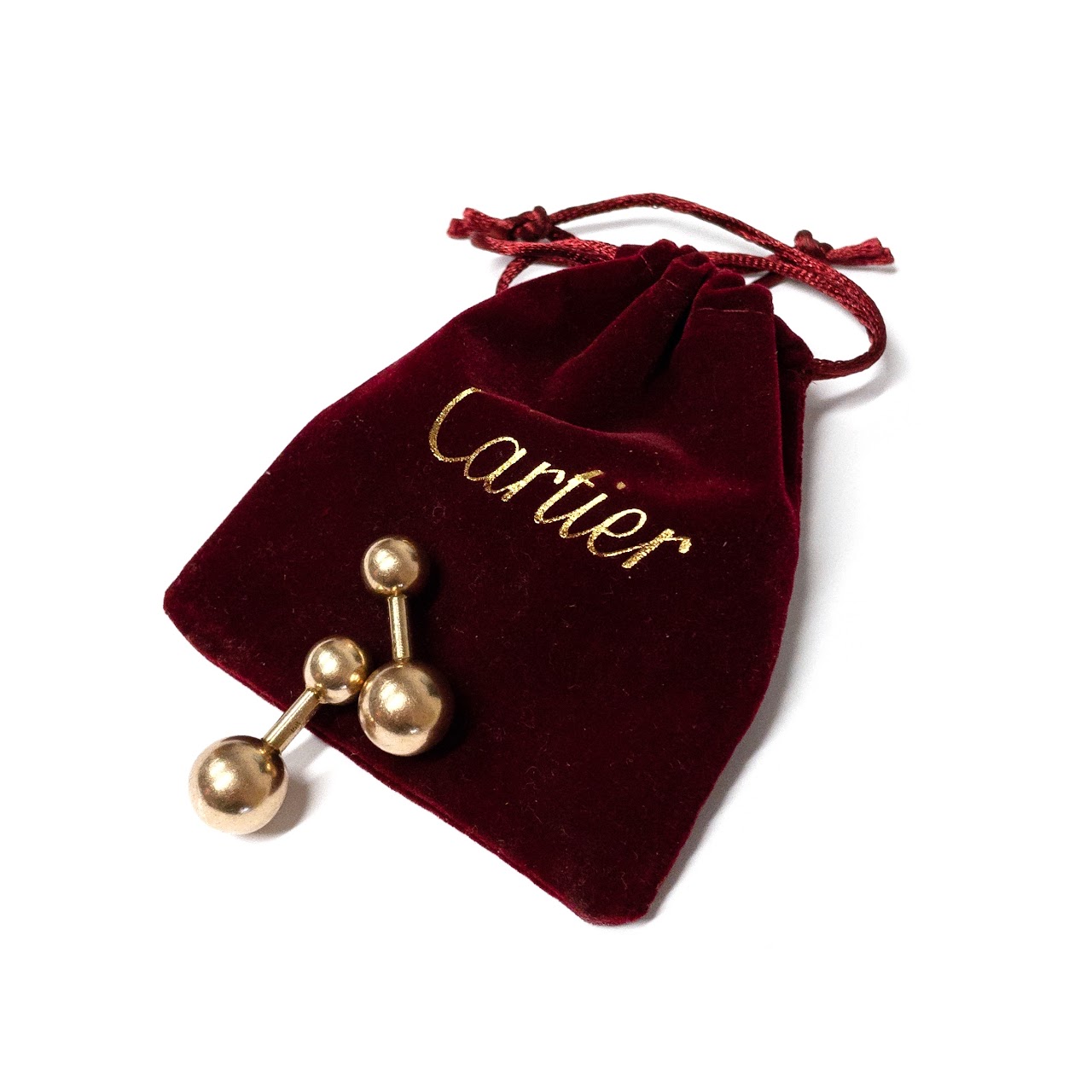 Cartier 14K Gold Barbell Cufflinks