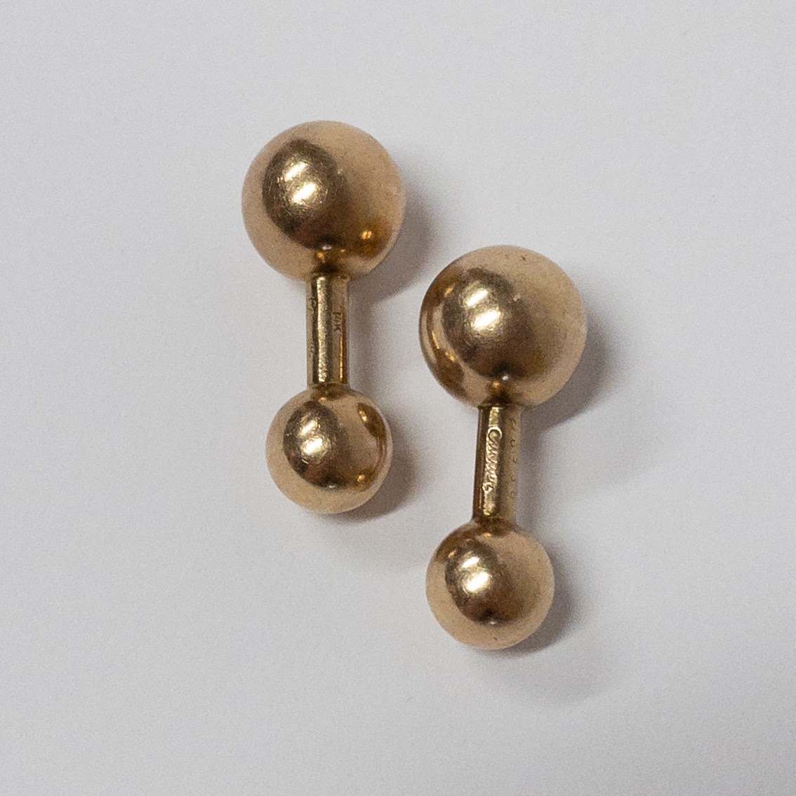 Cartier 14K Gold Barbell Cufflinks