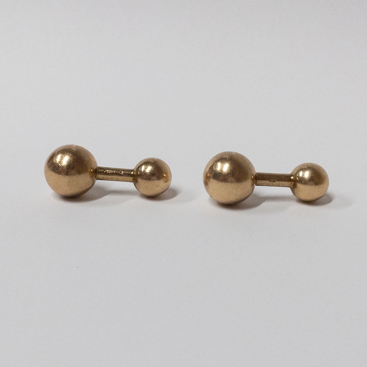 Cartier 14K Gold Barbell Cufflinks