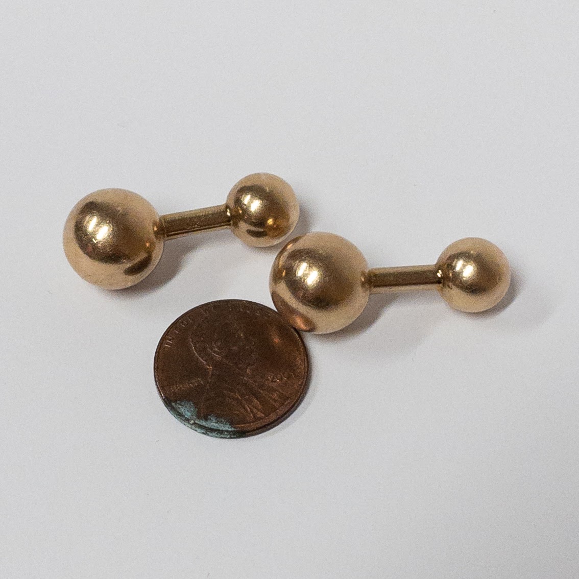 Cartier 14K Gold Barbell Cufflinks