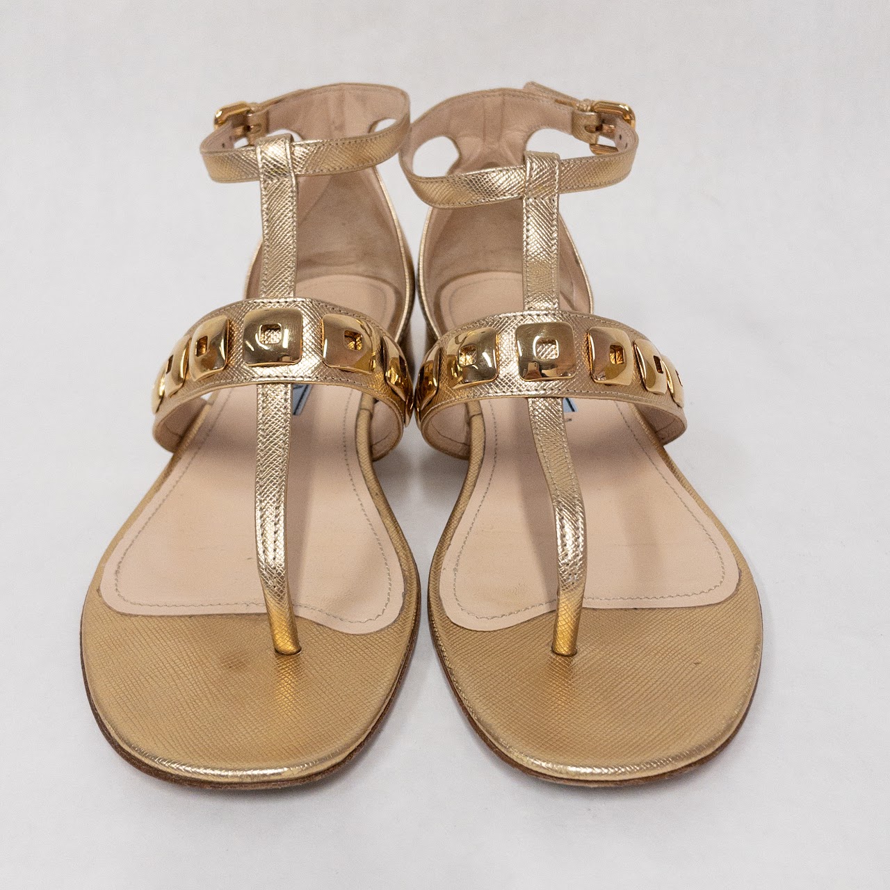 Prada Golden Sandals