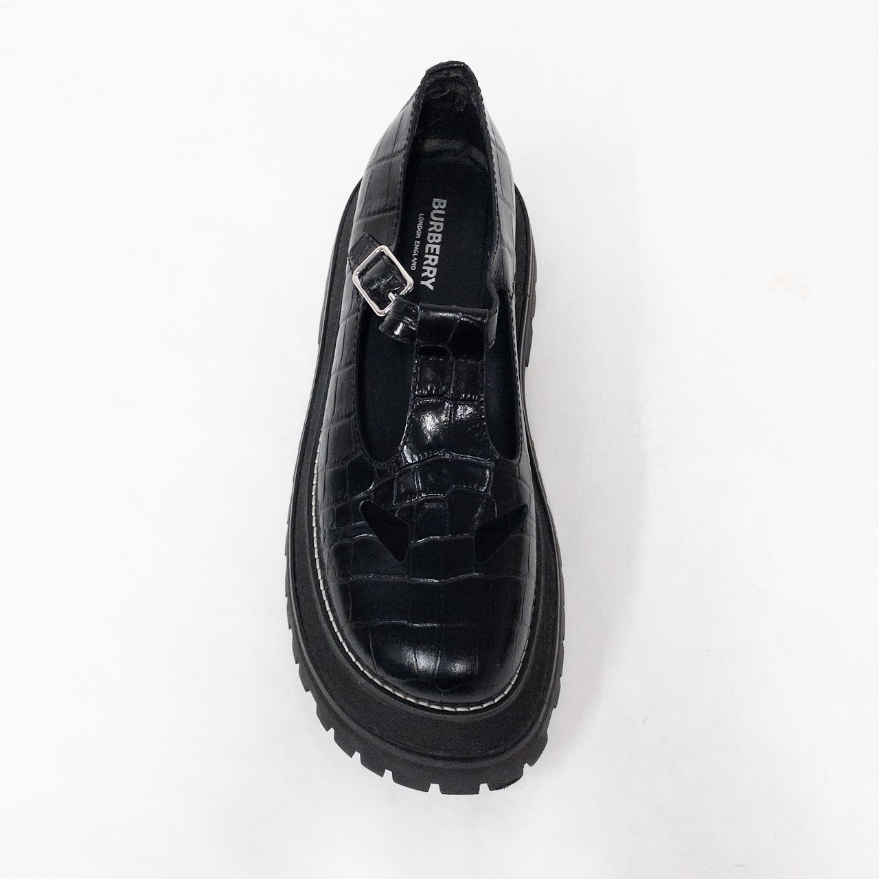 Burberry Black Aldwych T-bar School Shoes