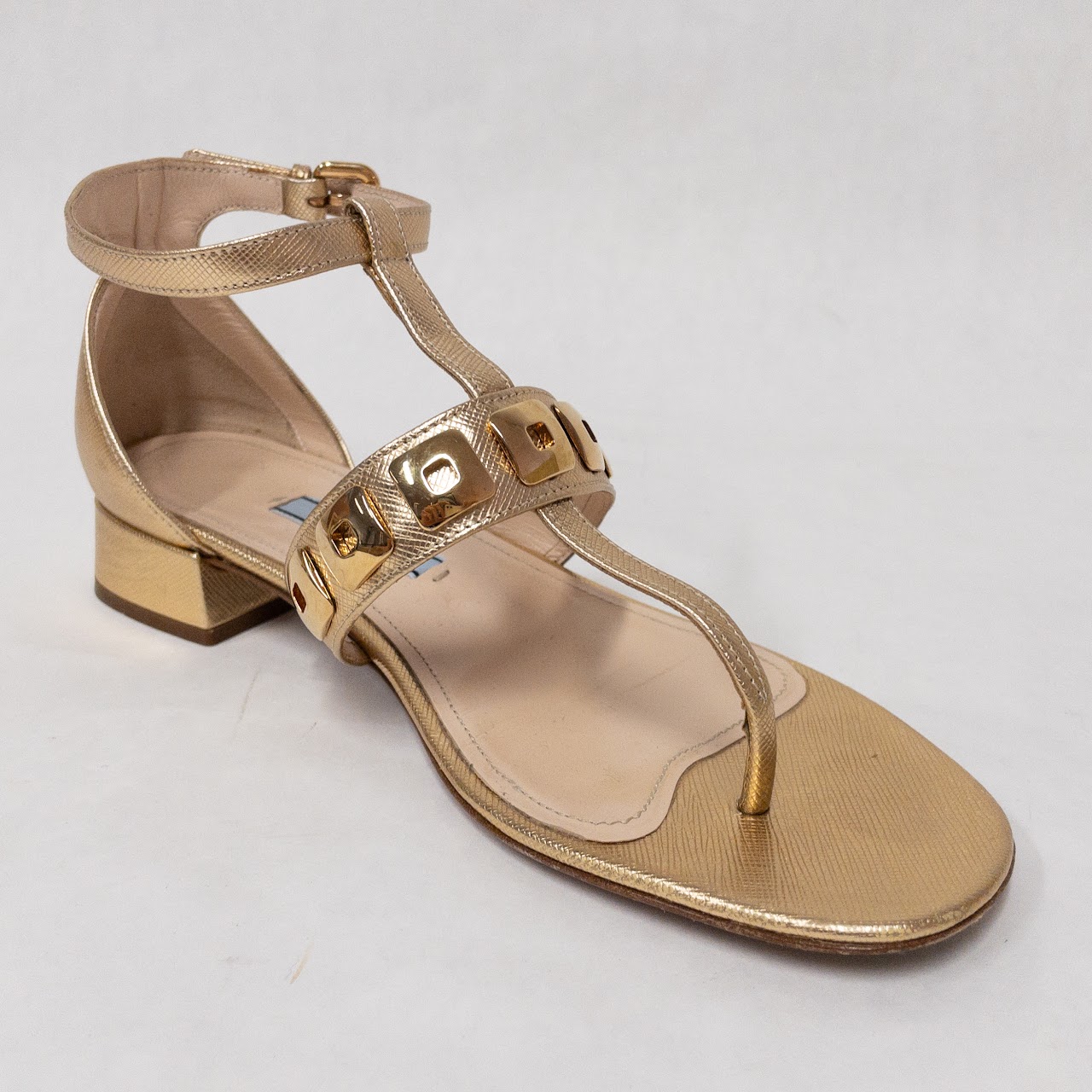 Prada Golden Sandals