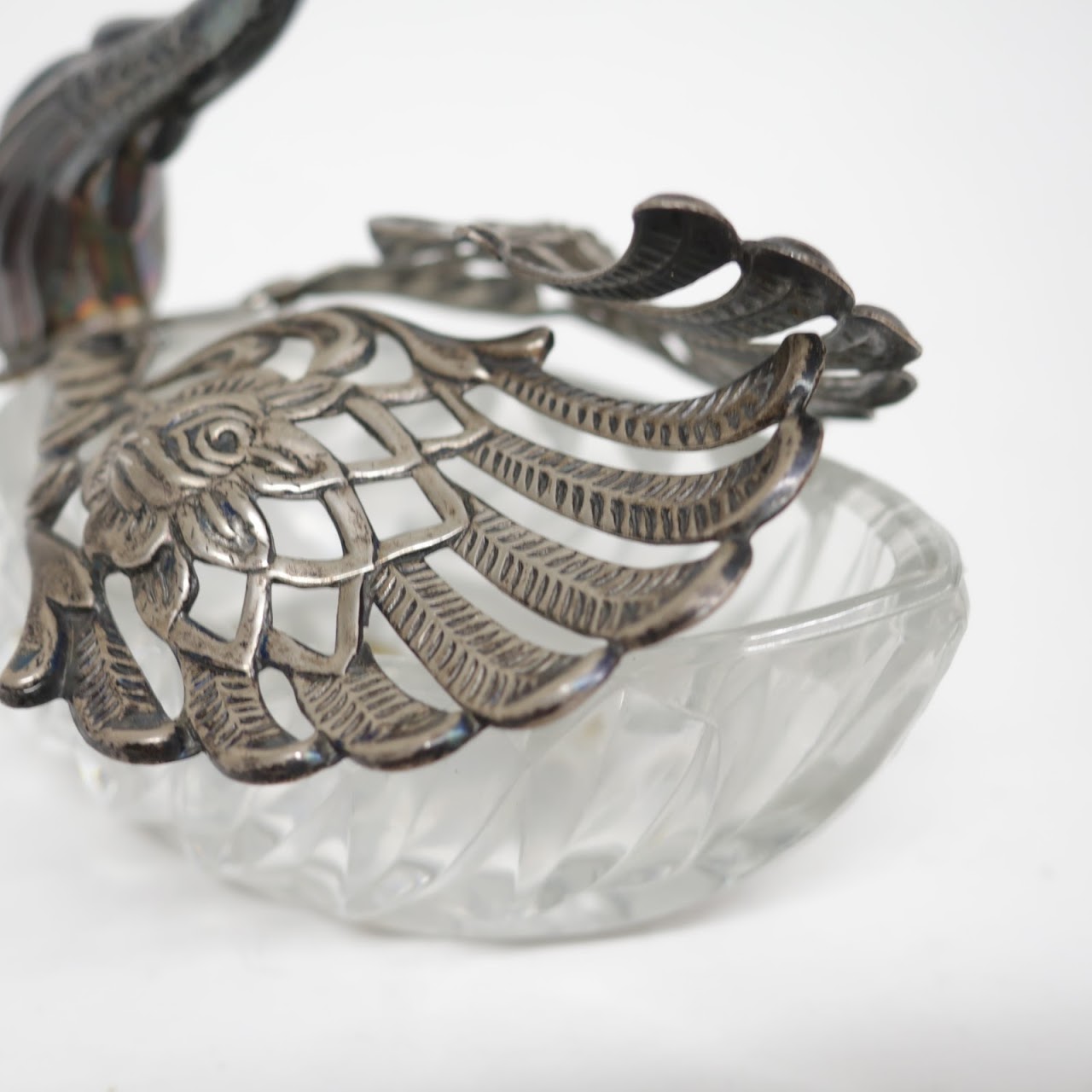 Sterling Silver and Crystal Vintage Swan Dish