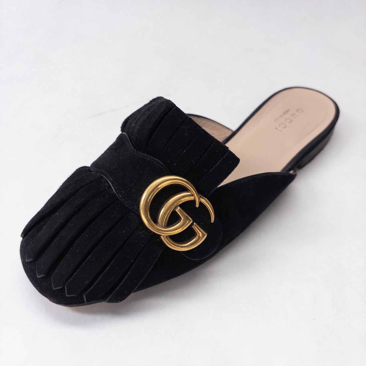 Gucci GG Suede Marmont Slides