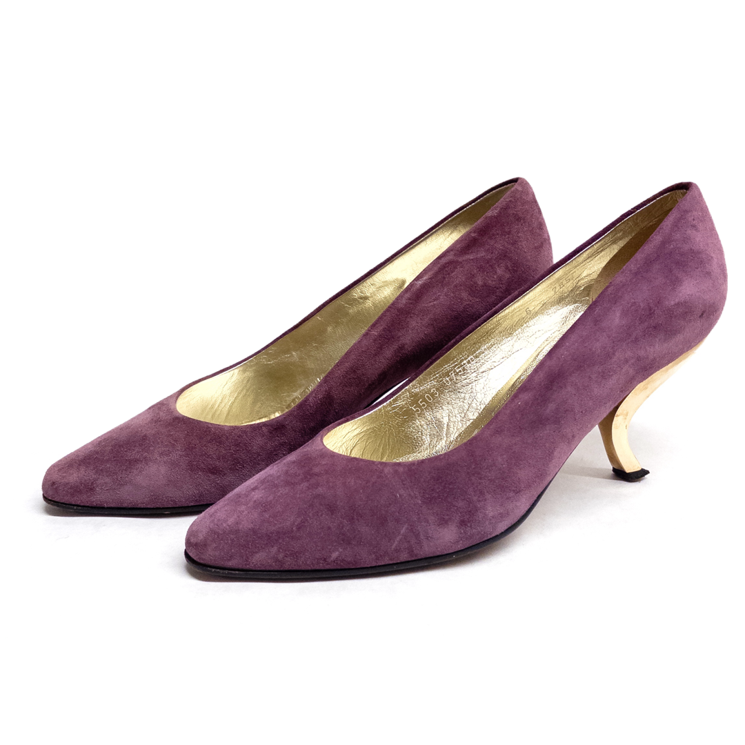 Roger Vivier Metal Heeled Suede Pumps