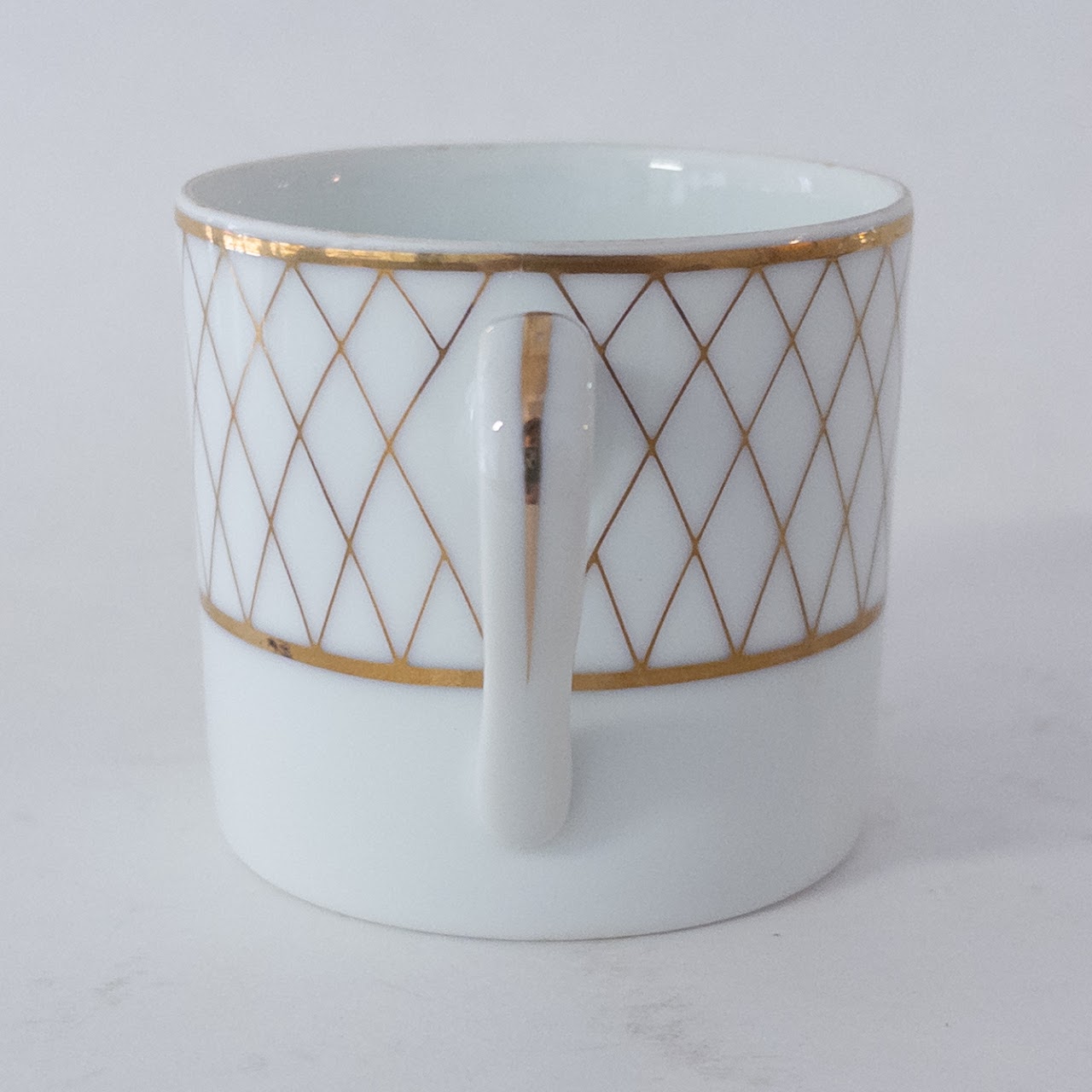 Tiffany & Co. Gold Lattice Porcelain Demitasse Set