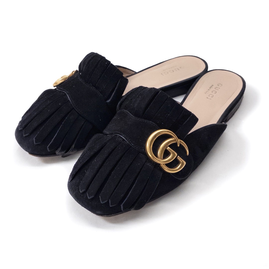 Gucci GG Suede Marmont Slides