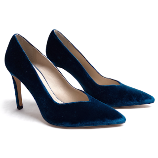 Sandro Teal Velvet Pumps