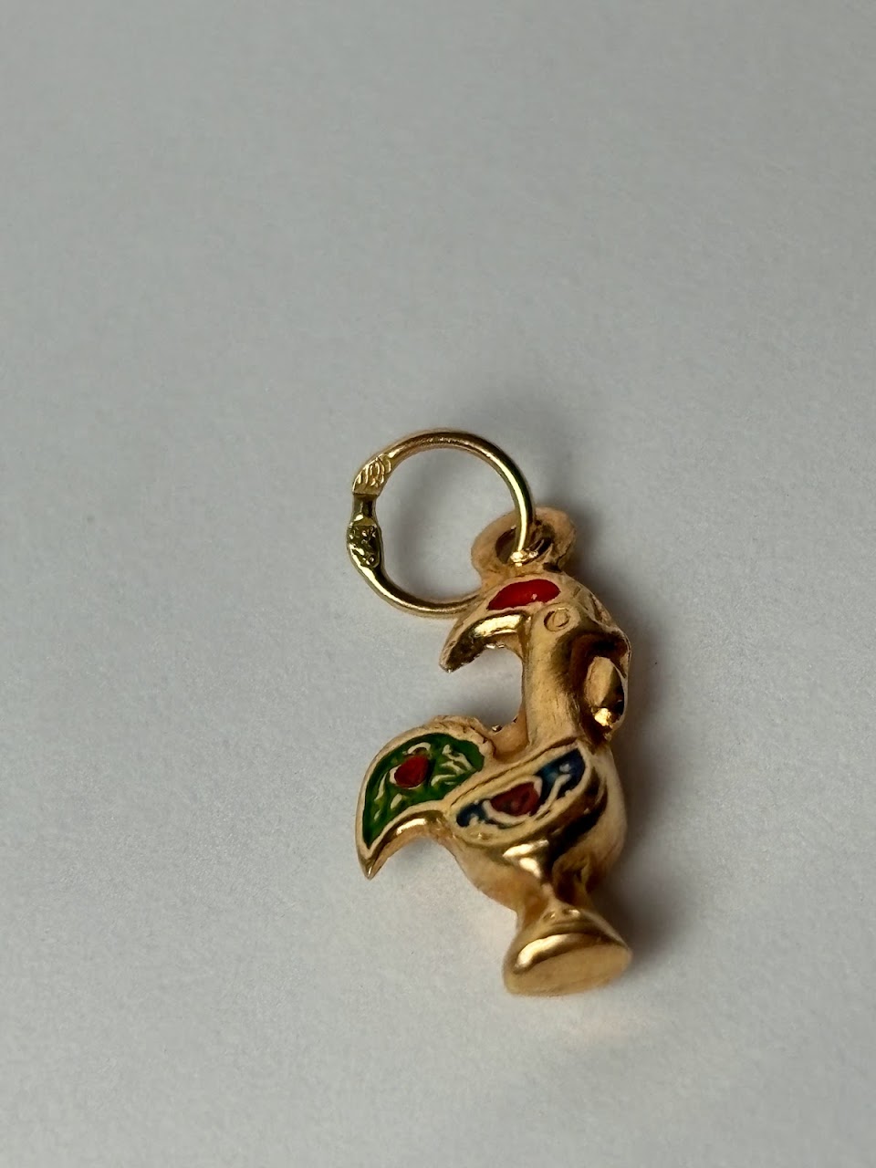 18K Gold Portuguese Good Luck Rooster Charm