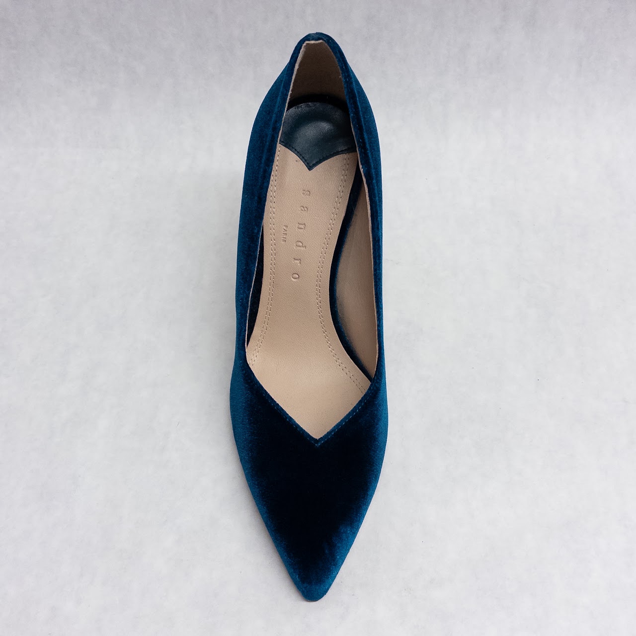 Sandro Teal Velvet Pumps