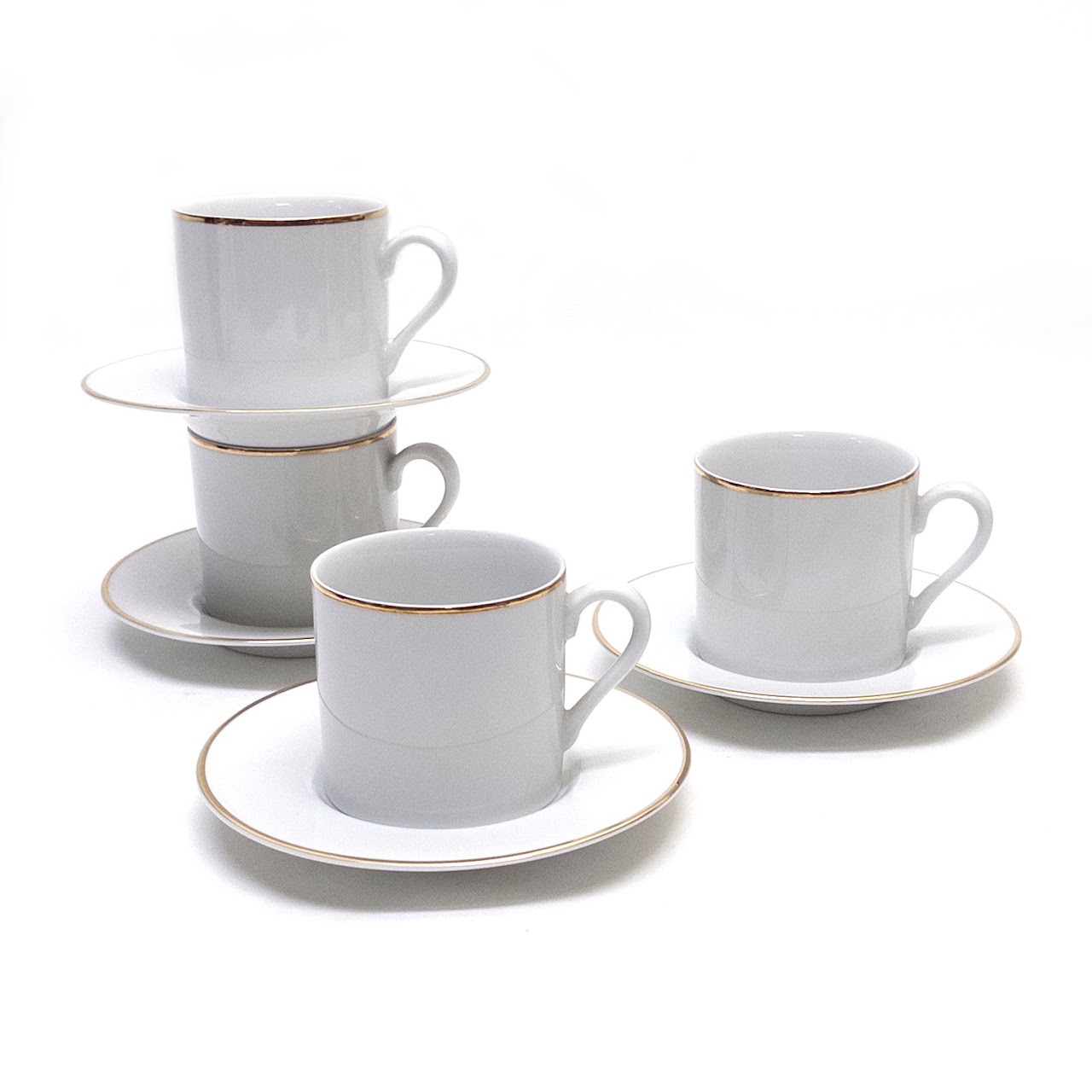 Tiffany & Co. Demitasse Cup & Saucer Set For Four