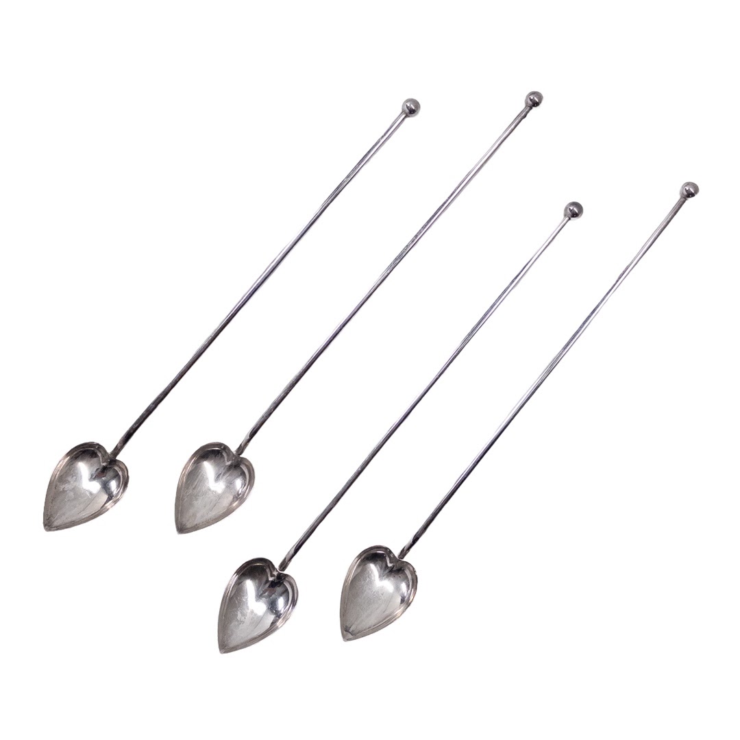 Sterling Silver Iced Tea Straw Spoon Quartet