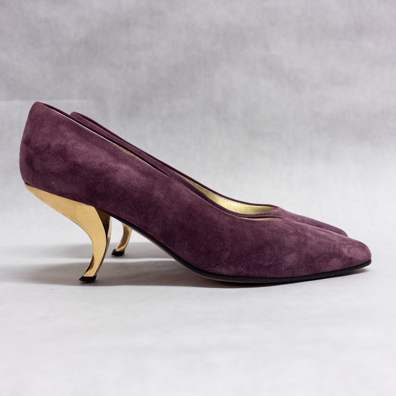 Roger Vivier Metal Heeled Suede Pumps