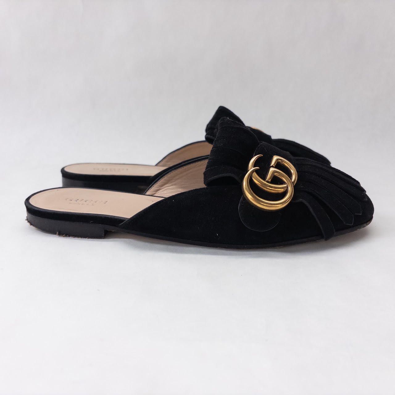 Gucci GG Suede Marmont Slides