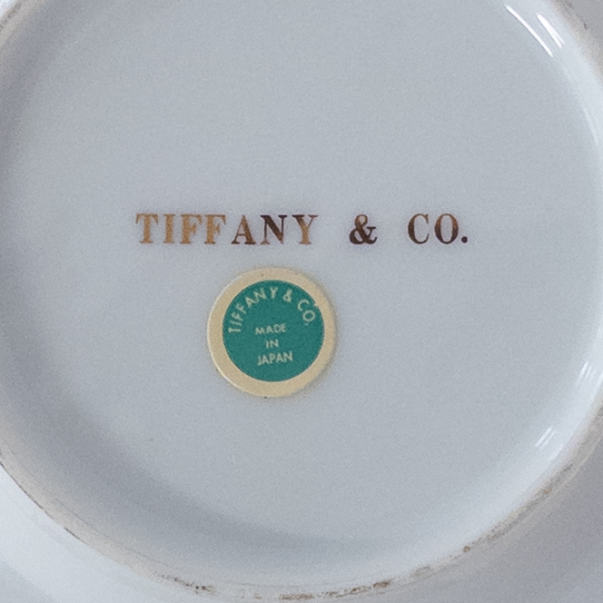 Tiffany & Co. Gold Lattice Porcelain Demitasse Set