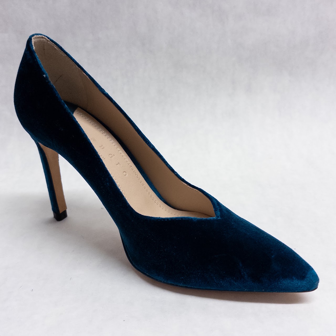 Sandro Teal Velvet Pumps