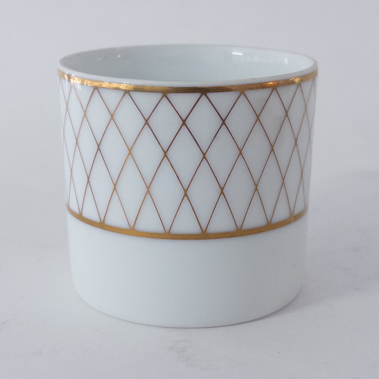 Tiffany & Co. Gold Lattice Porcelain Demitasse Set