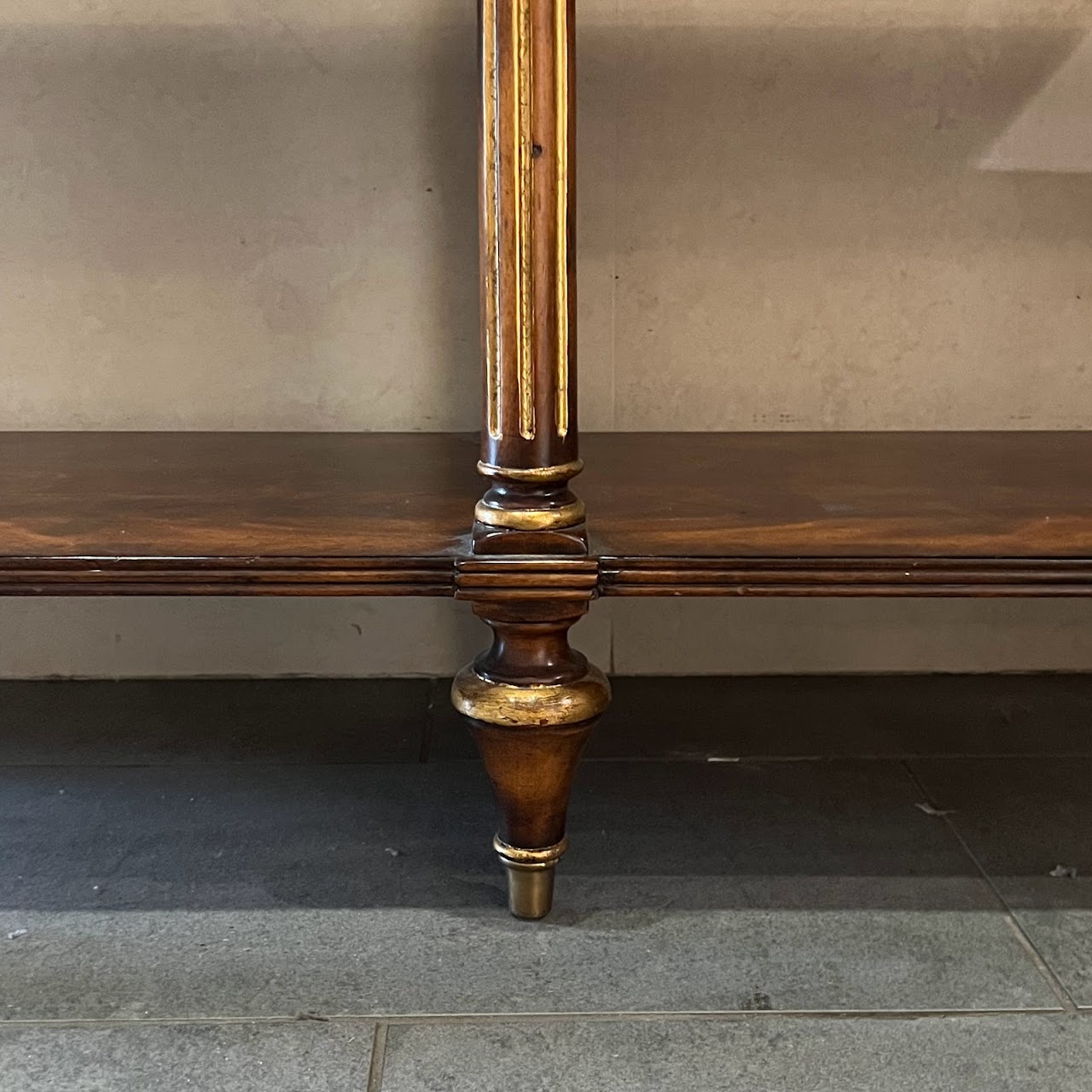 Theodore Alexander Georgian Three Tier Flame Mahogany Console Table