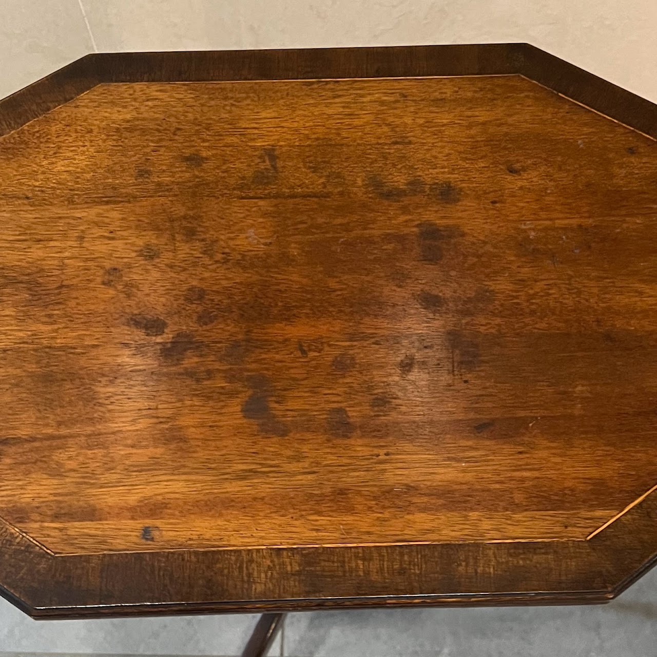 Early 20th C. Mahogany Octagonal Tilt-Top Accent Table